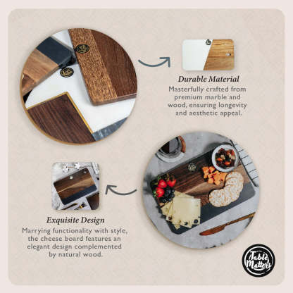 SCANDI - Black Stone Wood Rectangular Cheese Board