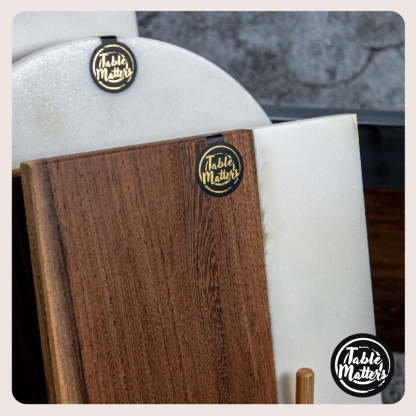 SCANDI - White Stone Wood Rectangular Cheese Board