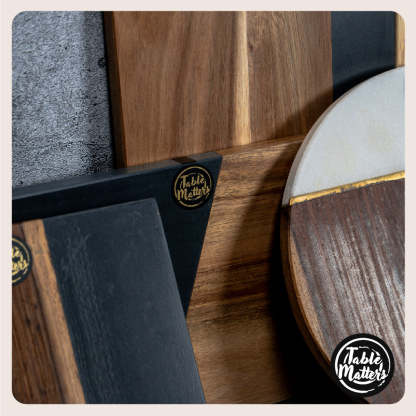 SCANDI - Black Marble Wood Rectangular Serving Plate