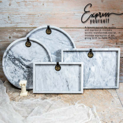 SCANDI - White Marble Serving Tray (Small)