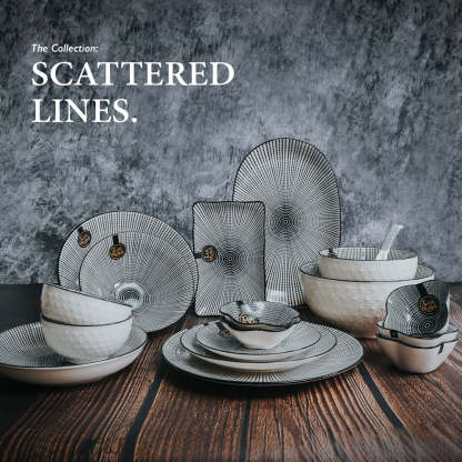 Scattered Lines - Flower Shaped Saucer