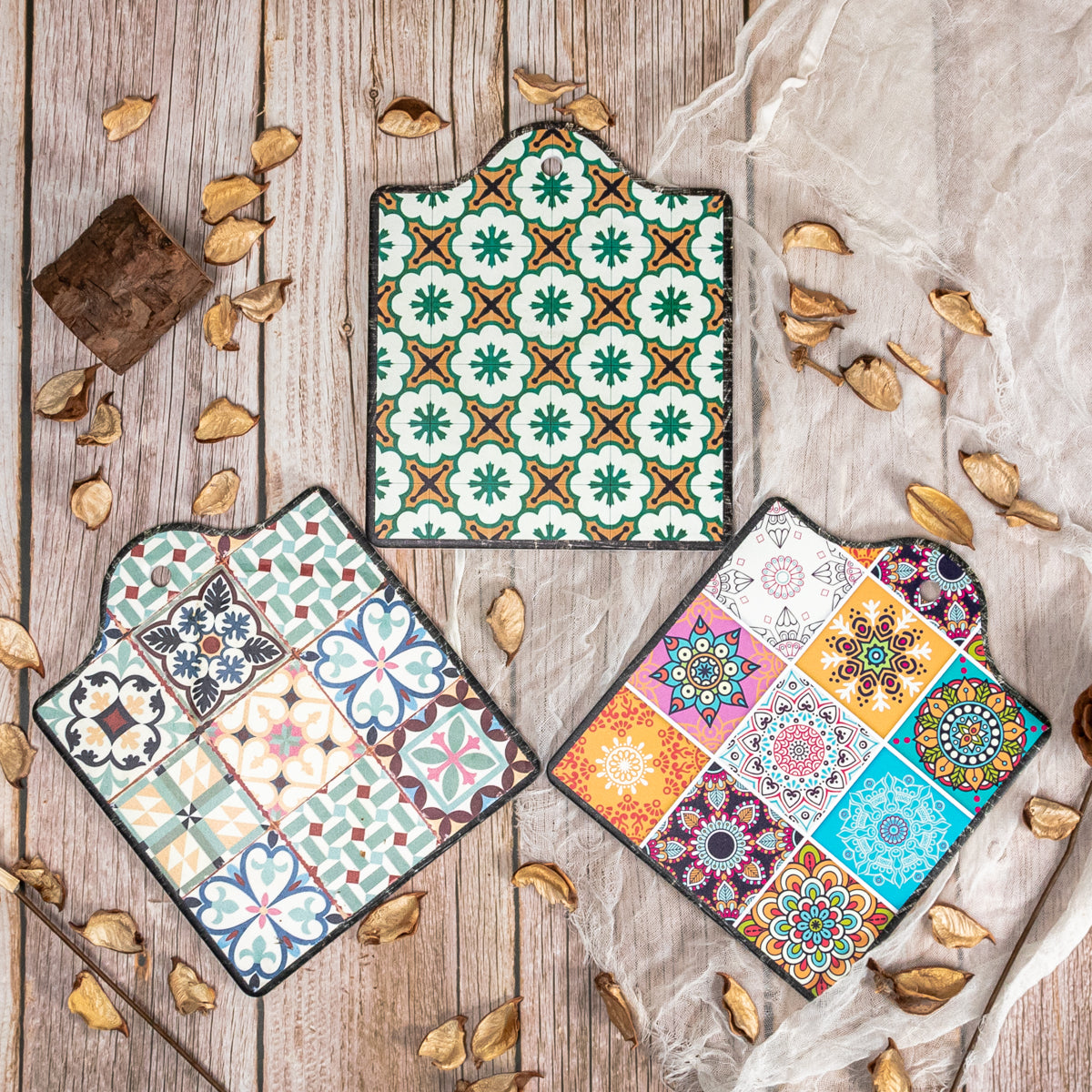 Bundle Deal - Assorted Peranakan Pot Coaster - Set of 3