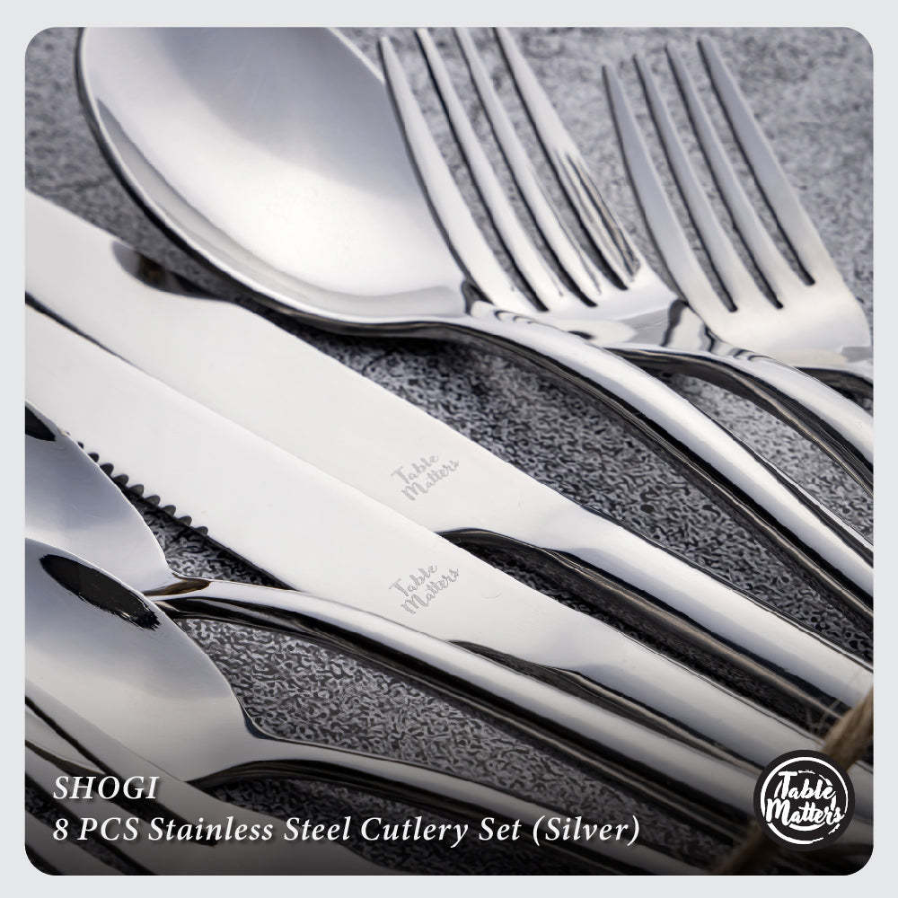 Shogi Stainless Steel Cutlery Set [Dinner Spoon | Dinner Fork | Dinner Knife | Dessert Spoon | Dessert Fork | Steak Knife | Tea Fork | Tea Spoon]