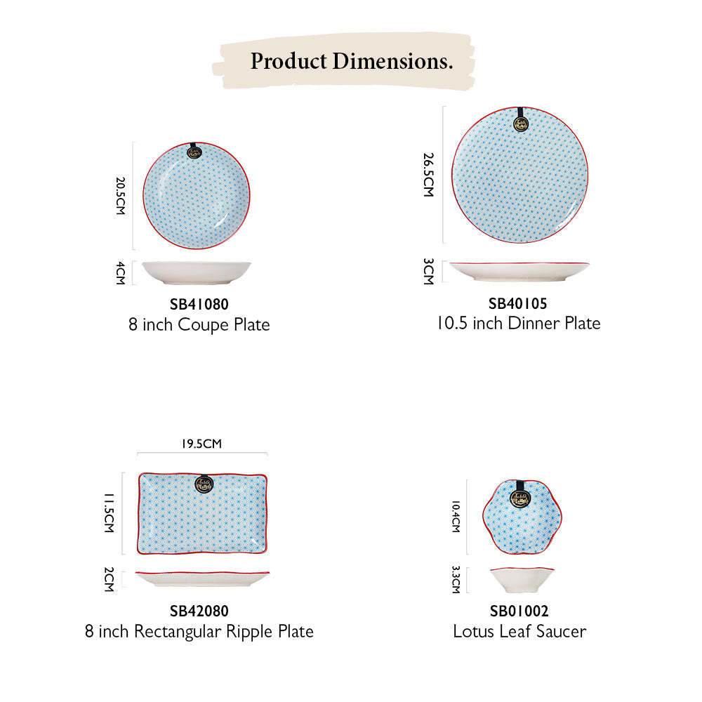 Bundle Deal For 2 - Starry Blue 18PCS Dining Set