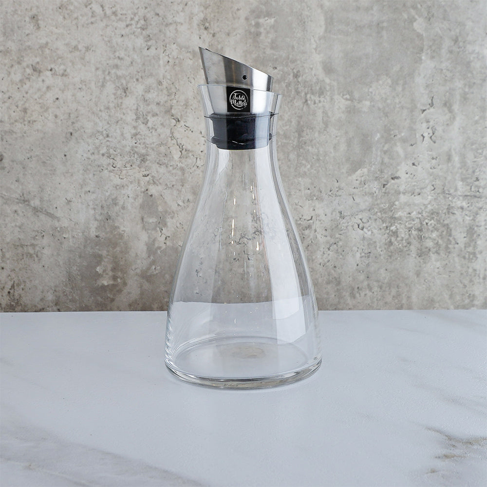 TAIKYU Glass Carafe with Stainless Steel Silicone Flip-top Lid - 1000ml