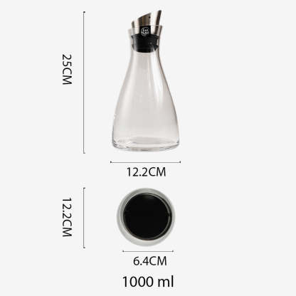 TAIKYU Glass Carafe with Stainless Steel Silicone Flip-top Lid - 1000ml