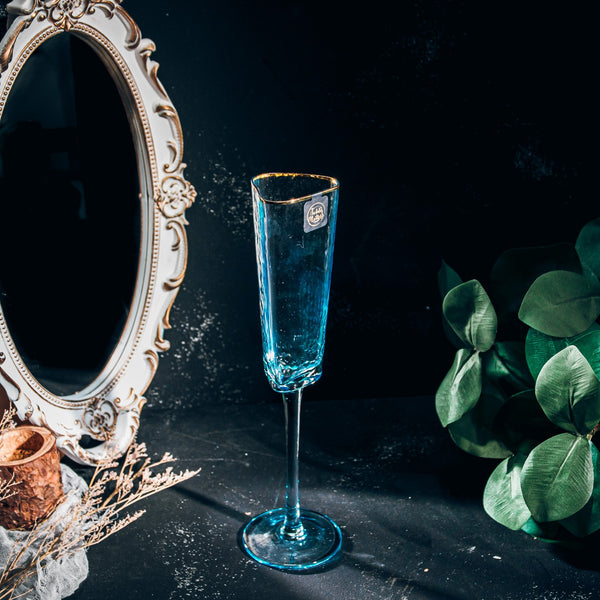 TSUCHI Blue Champagne Glass
