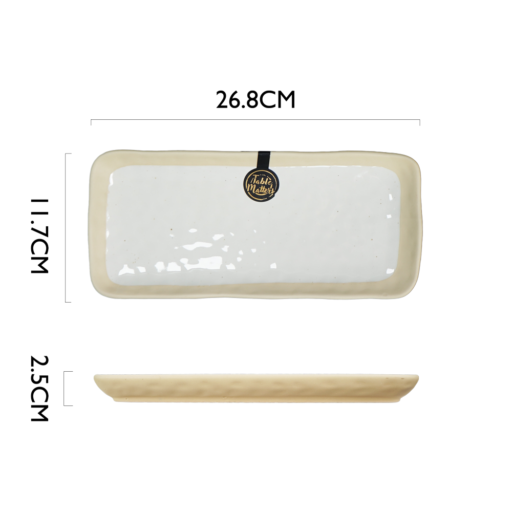 Tsuchi White - 11 inch Sushi Plate