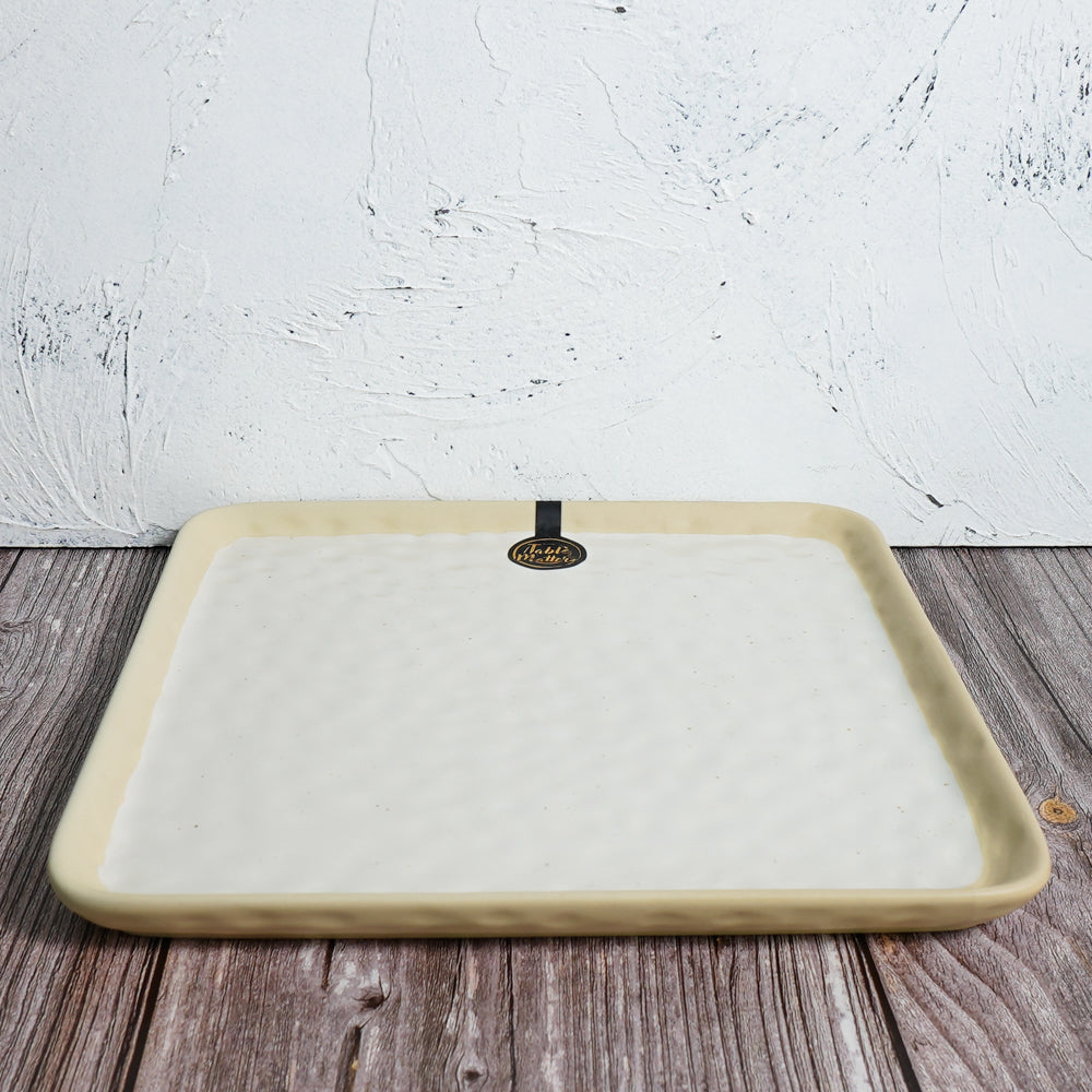 Tsuchi White - 10.5 inch Square Plate