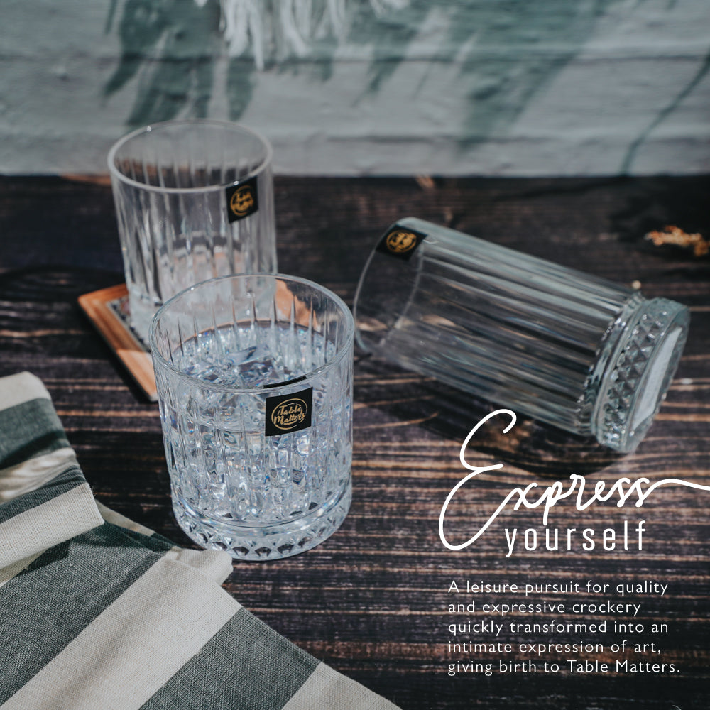 Bundle Deal - Taikyu Crystal Drinking Glass with GAIA Cup Coaster - Set of 2