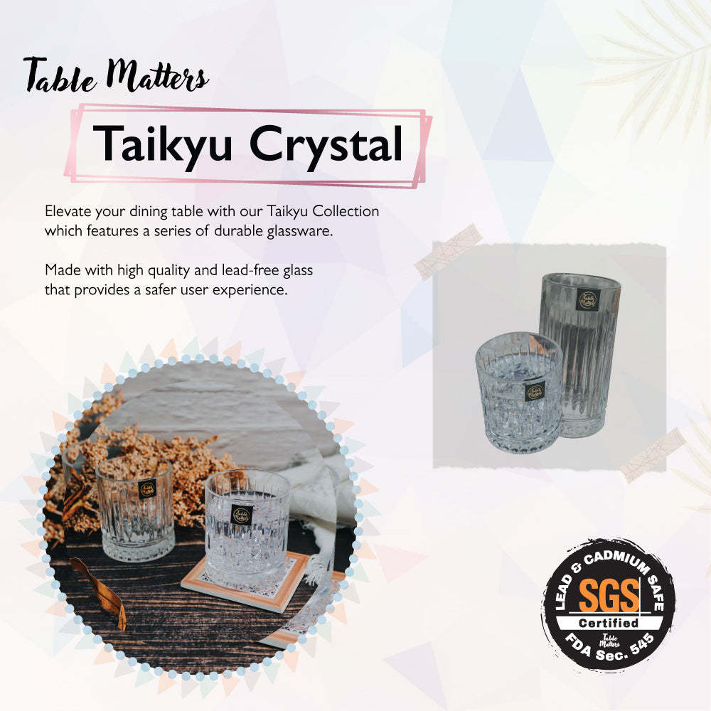Bundle Deal - Taikyu Crystal Drinking Glass with GAIA Cup Coaster - Set of 2