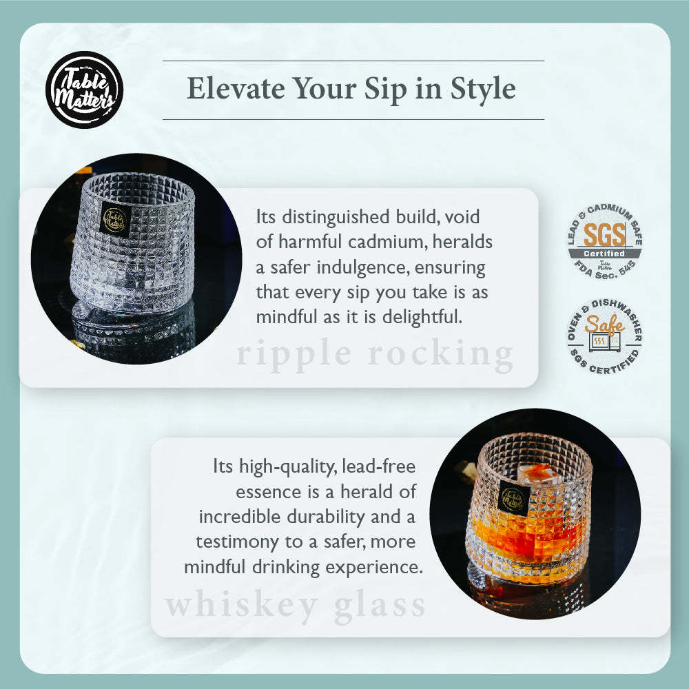 TAIKYU Cube Rocking Whiskey Glass - 160ml