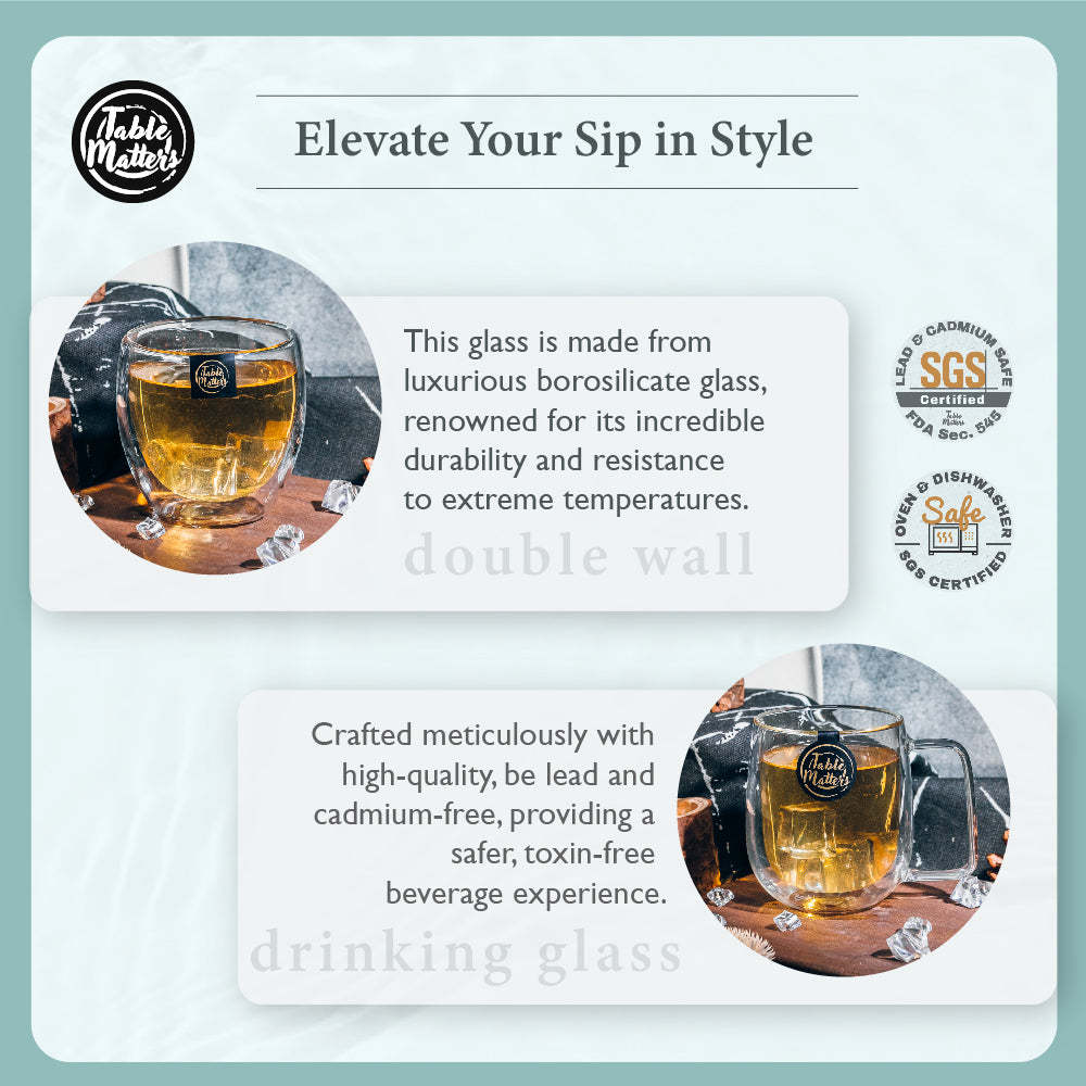 TAIKYU Double Wall Drinking Glass - 450ml