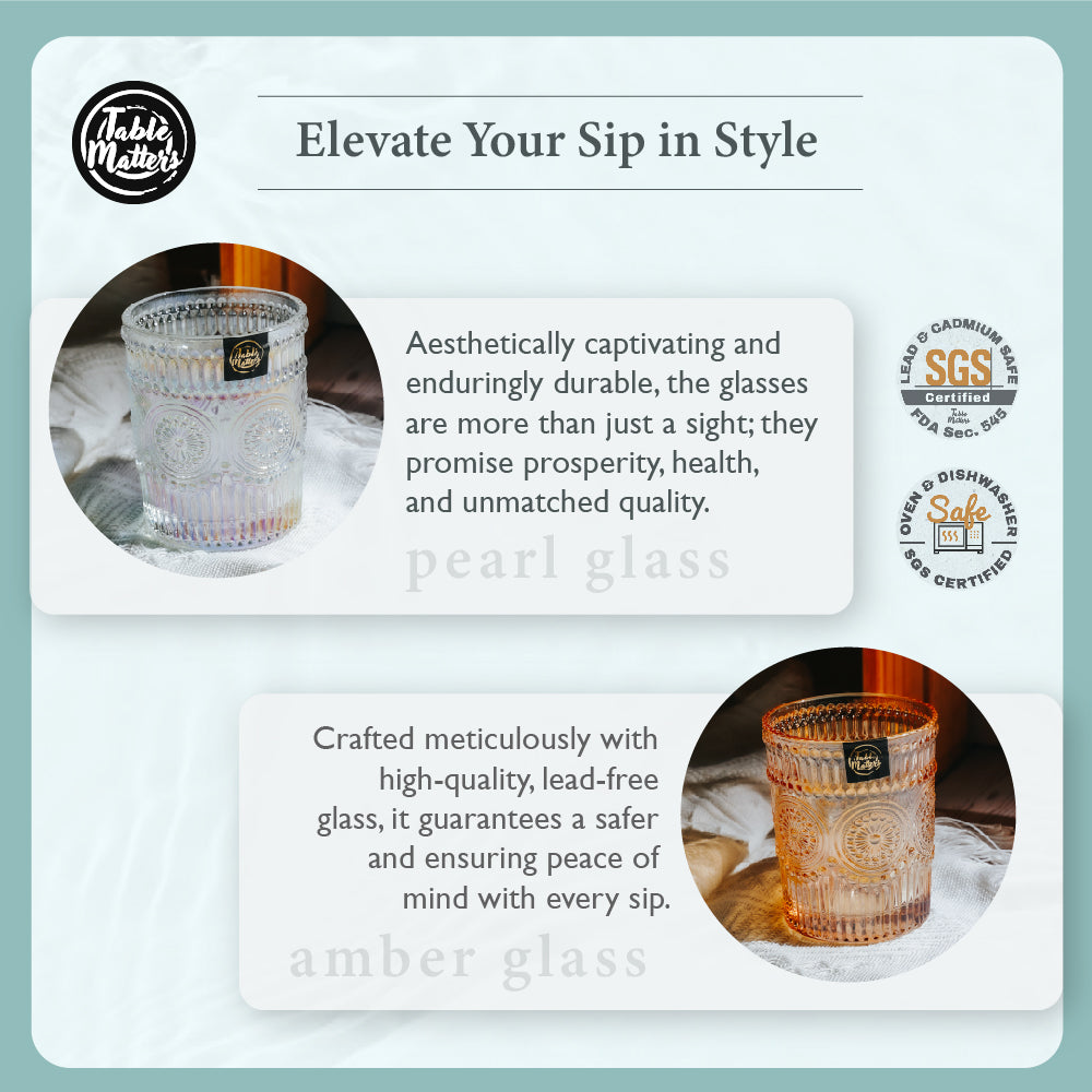 TAIKYU Pearl Lace Drinking Glass - 300ml