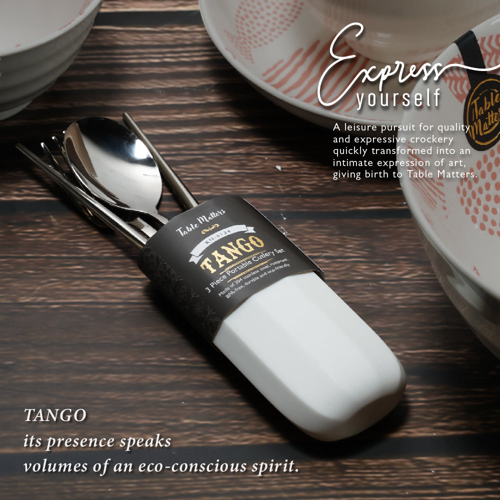 Tango 3 Piece Portable Cutlery Set (Black)