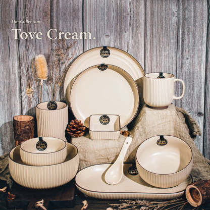 Tove Cream  - 12 inch Oval Shaped Plate
