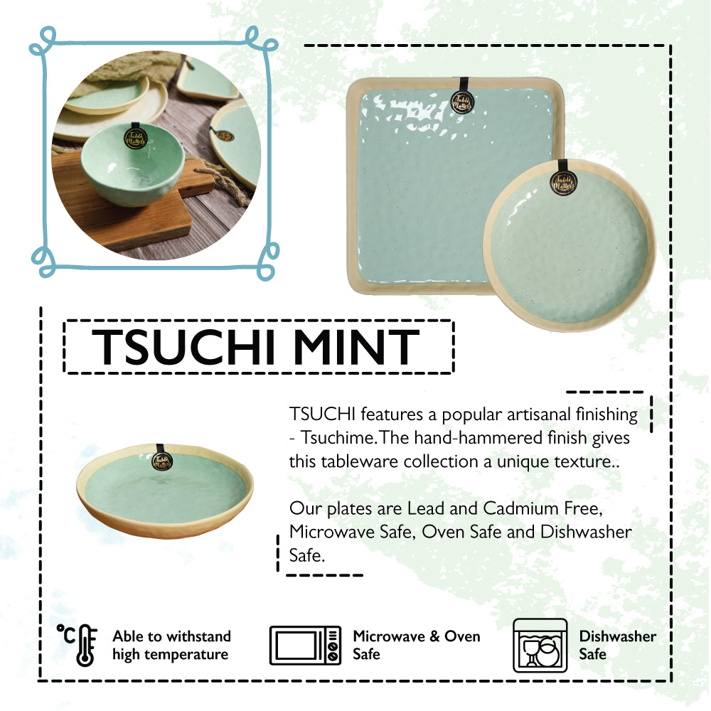 Tsuchi Mint - 10.5 inch Square Plate