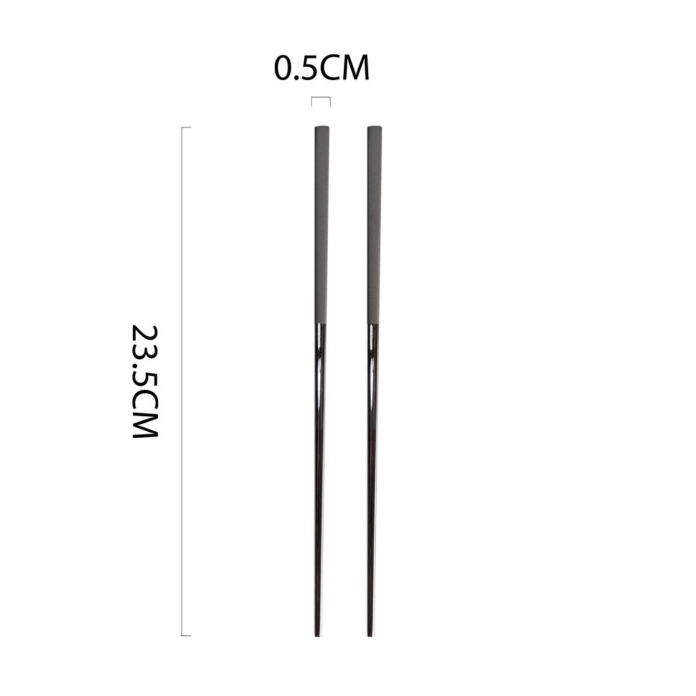 Waltz Stainless Steel Chopstick Set of 4 (Grey)