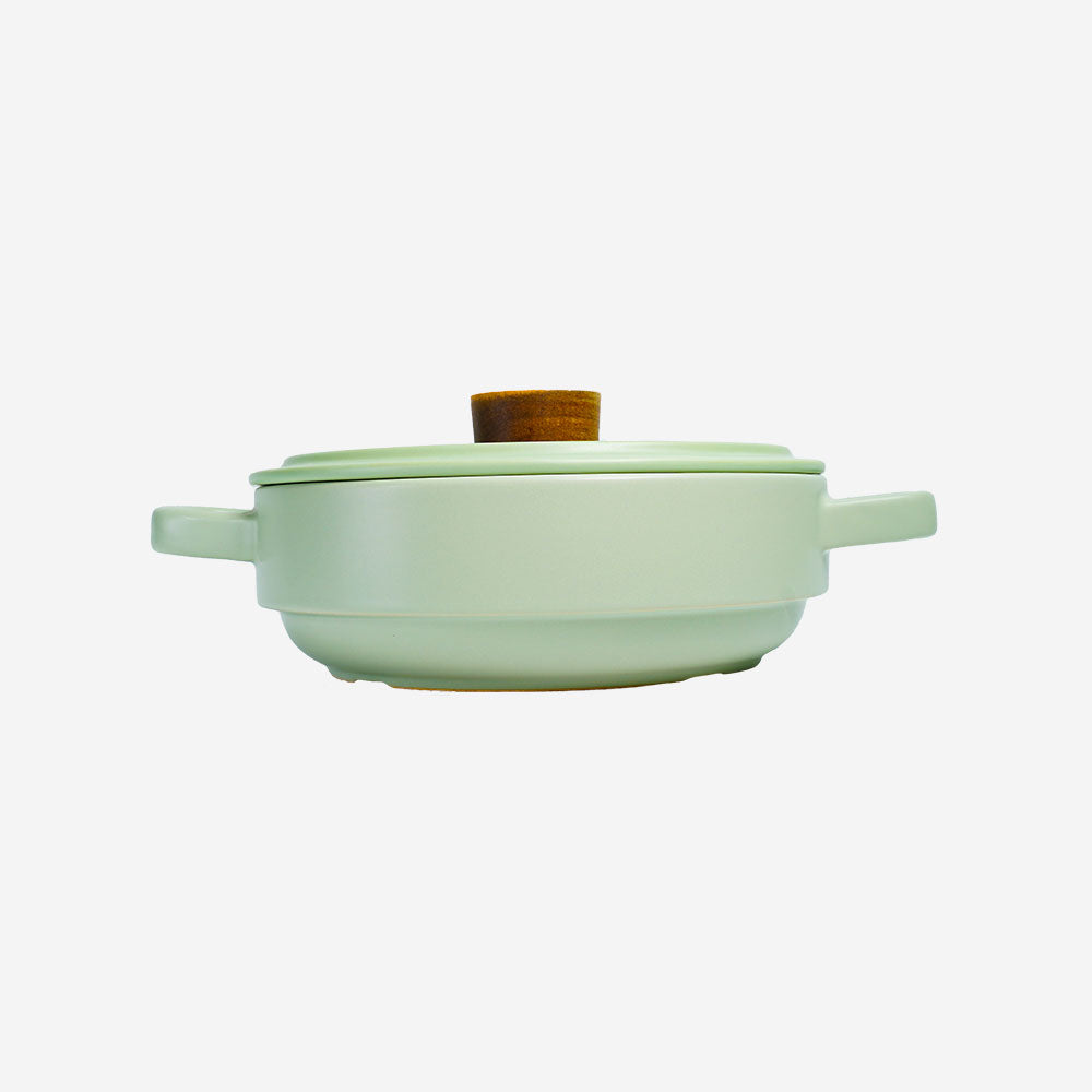 Vintage 2L Ceramic Cook Pot (Pastel Green)