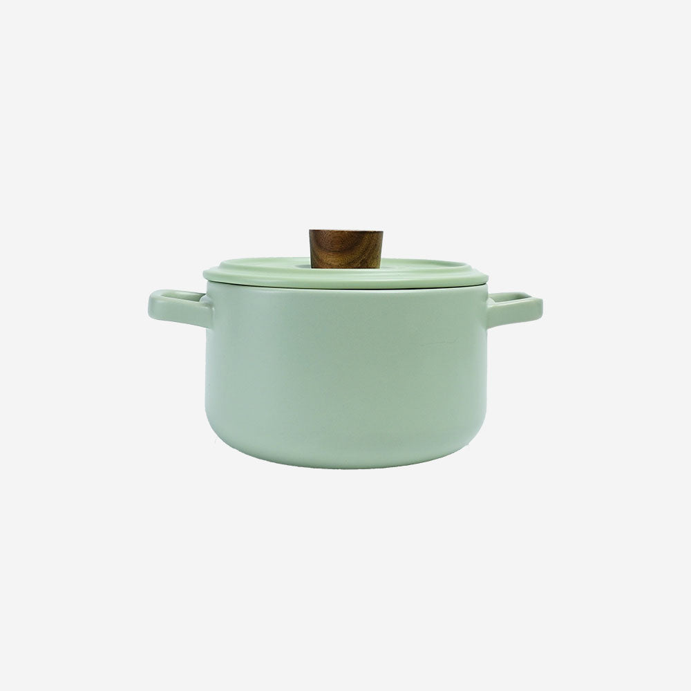 Vintage 3.5L Ceramic Cook Pot (Pastel Green)