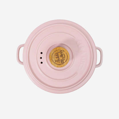 Vintage 3 in 1 Multi Tiered Ceramic Cook (Steam) Pot - Large (Pastel Pink)