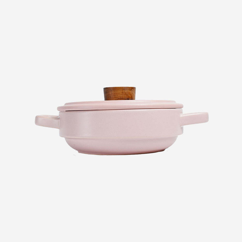 Vintage 1.35L Ceramic Cook Pot (Pastel Pink)