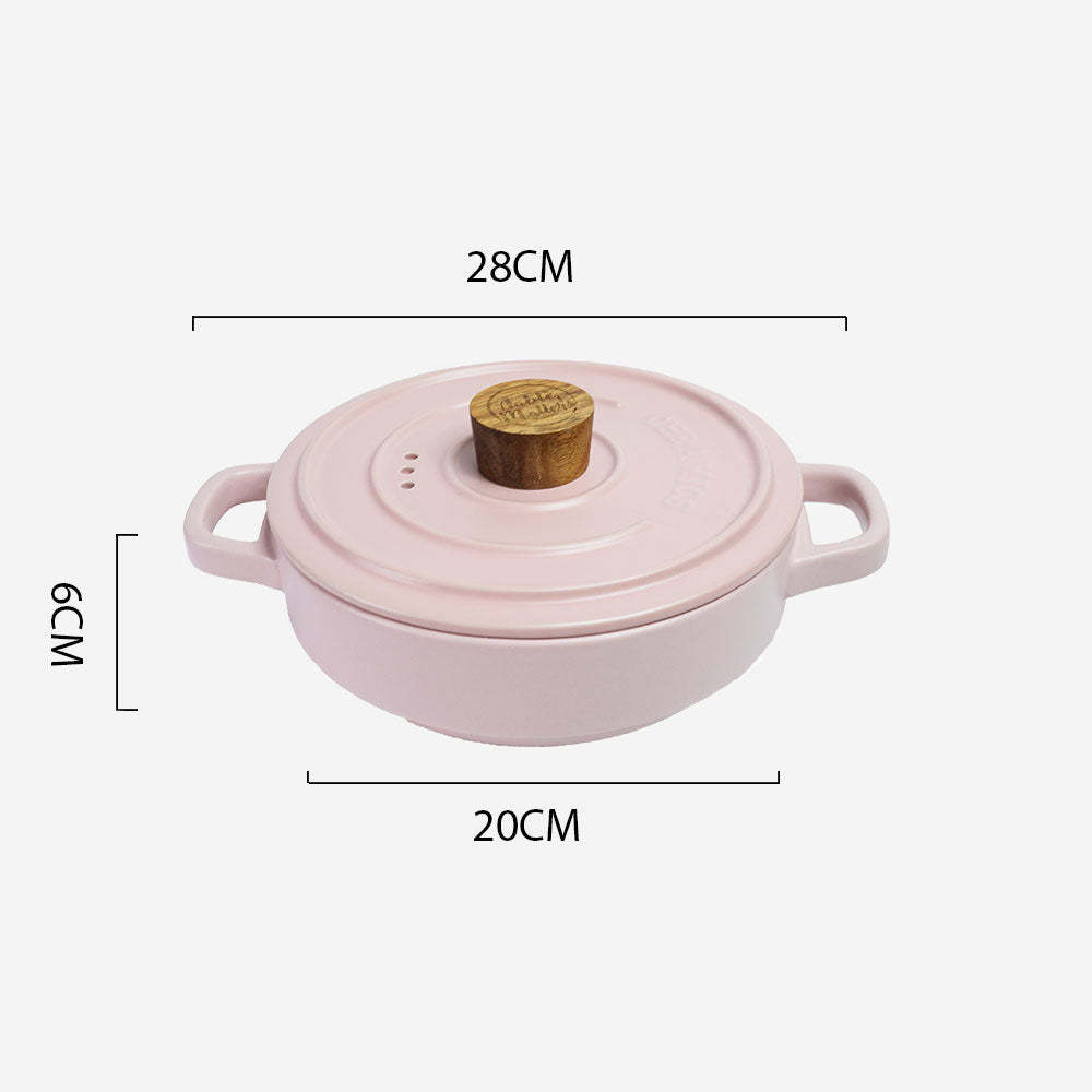 Vintage 1.35L Ceramic Cook Pot (Pastel Pink)