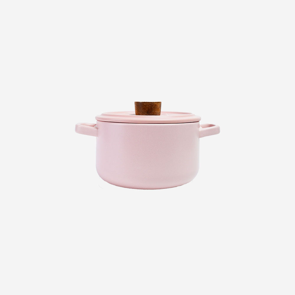 Vintage 2.6L Ceramic Cook Pot (Pastel Pink)