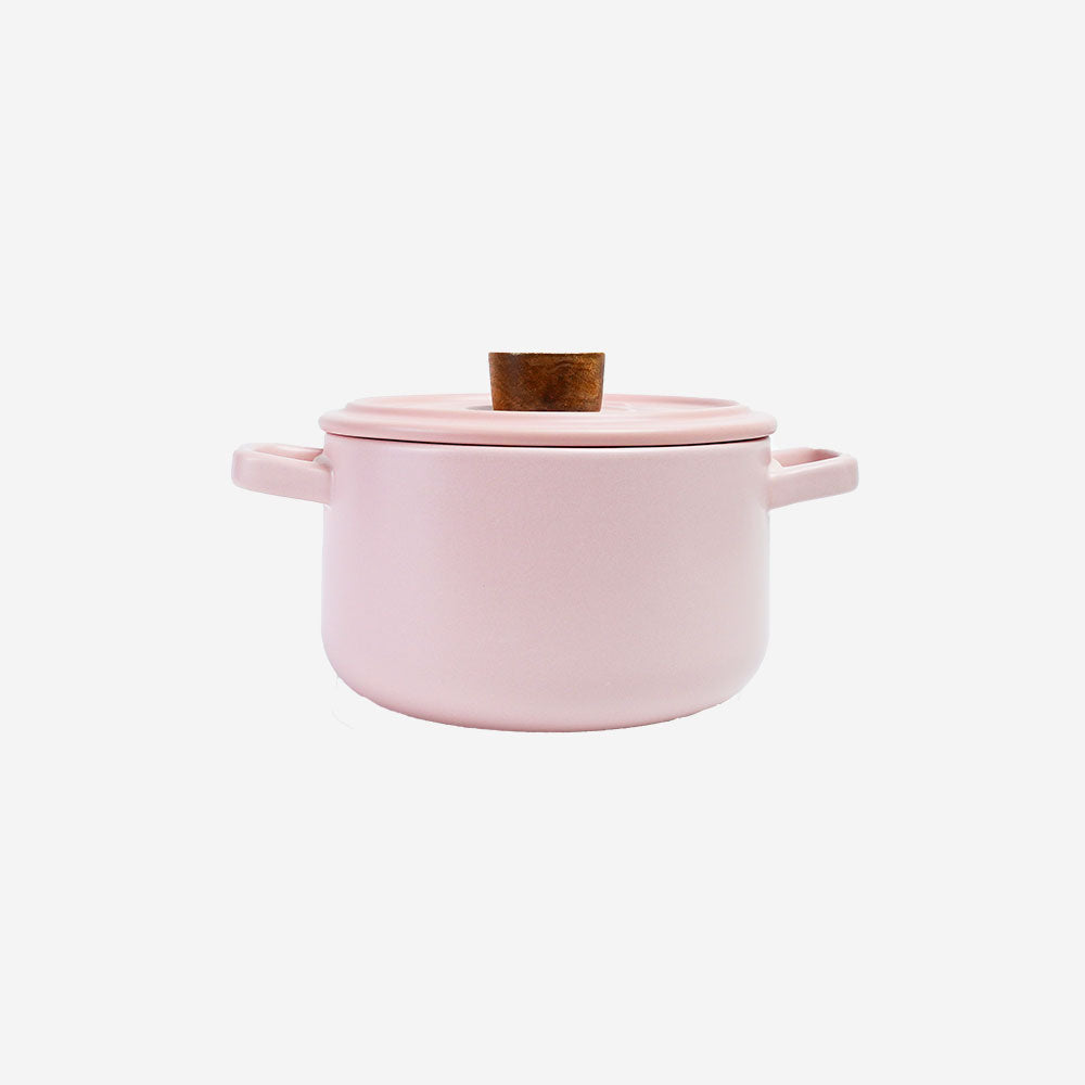 Vintage 3.5L Ceramic Cook Pot (Pastel Pink)