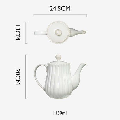 White Scallop - 1150ml Teapot