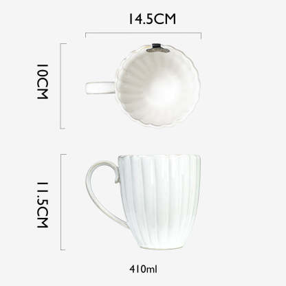 White Scallop - 410ml Mug