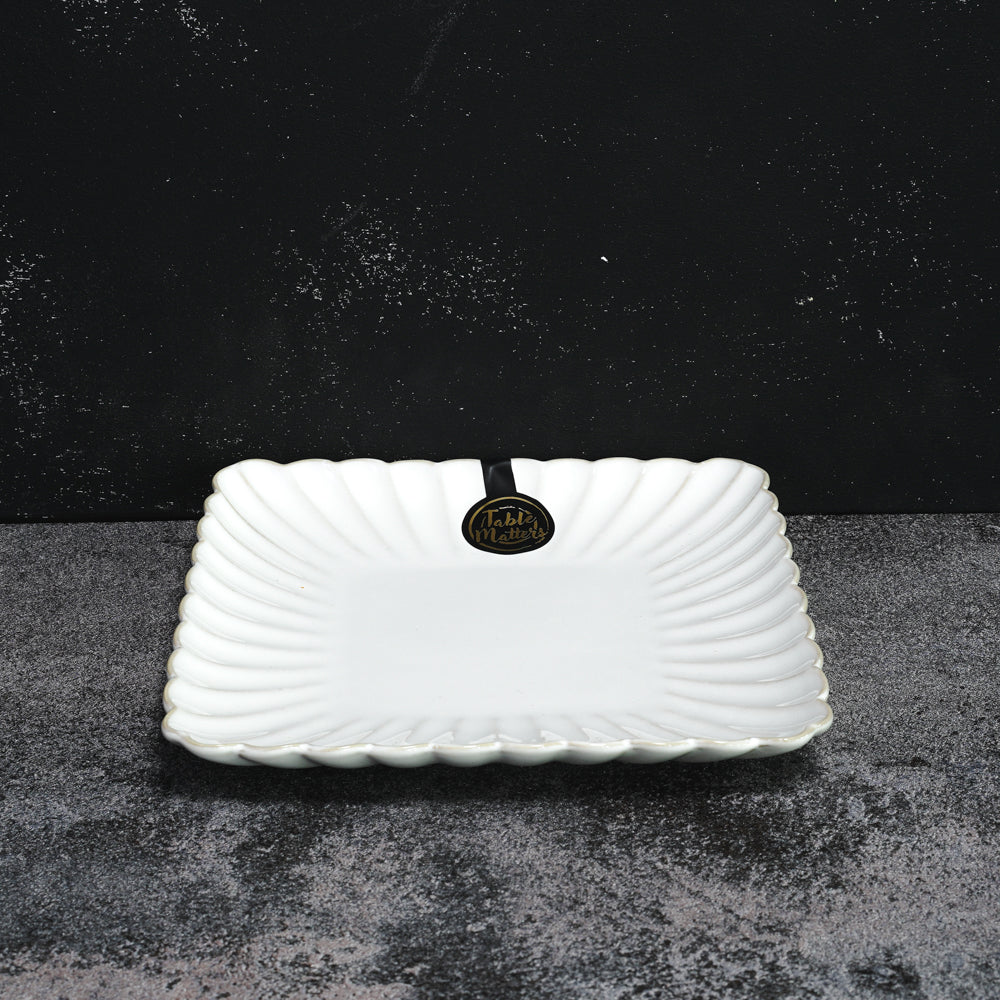 White Scallop - 7 inch Square Plate