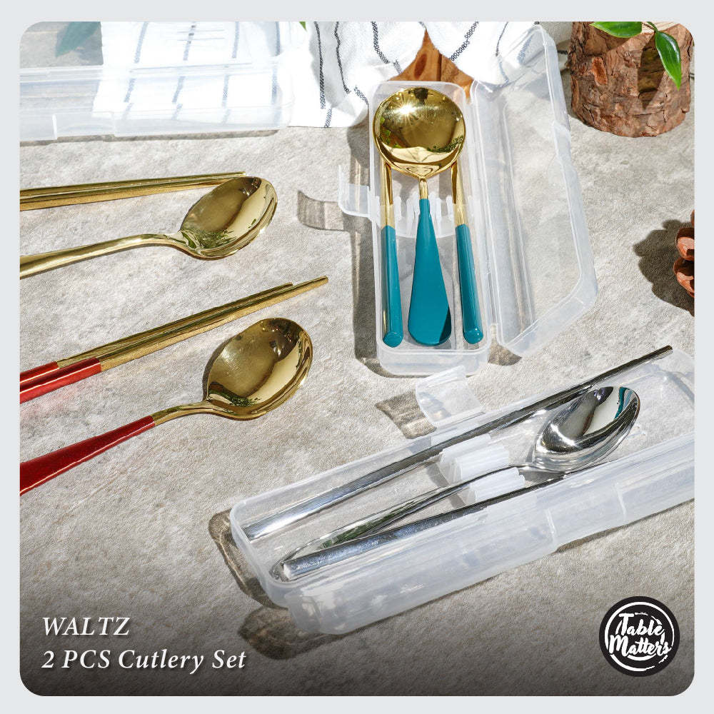Waltz 2 Piece Portable Cutlery Set (Silver)