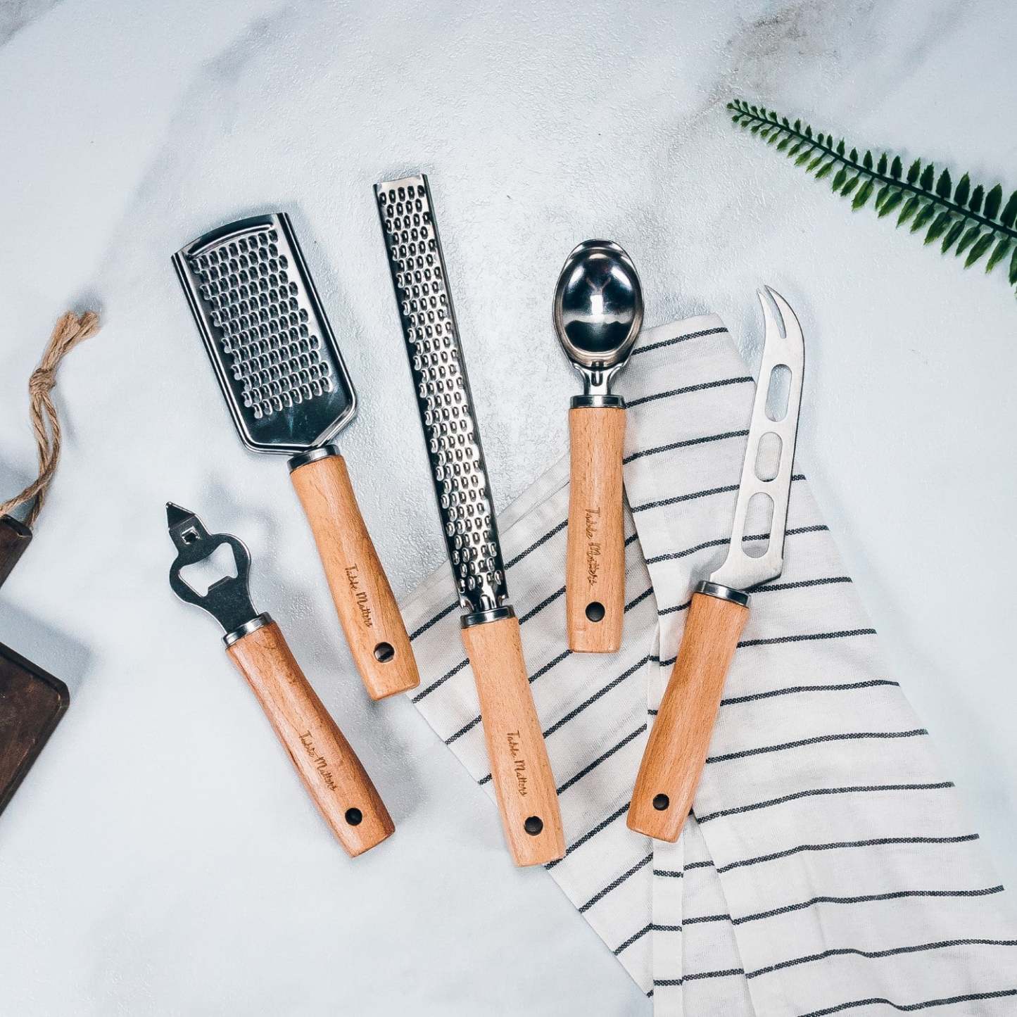 Sylvan 5PCS Kitchen Tool Set [Bottle Opener|Multipurpose Grater|Ice Cream Spoon|Cheese Knife|Cheese Grater]