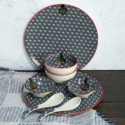 Bundle Deal - Blue Wave 8PCS Dining Set