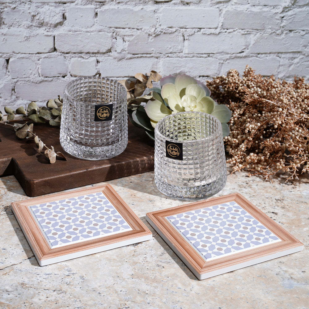 Bundle Deal - Cube Rocking Whiskey Glass & Coaster Set