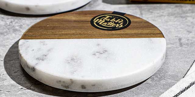 SCANDI Marble Wood Coaster