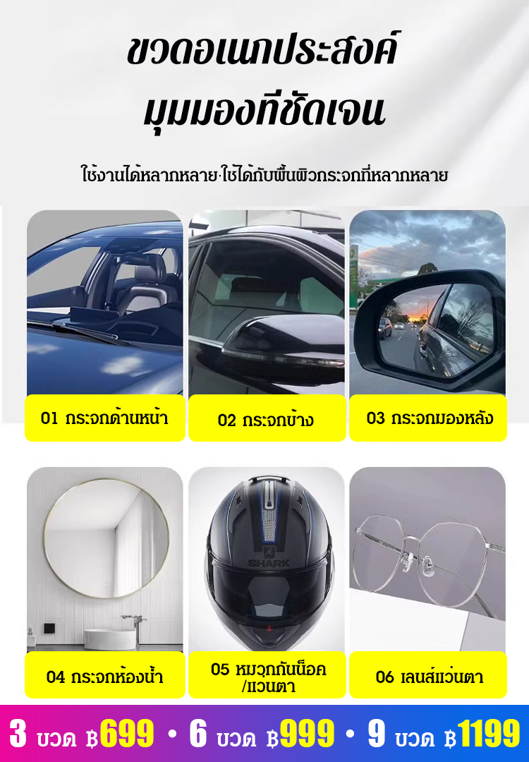 น้ำยาทำความสะอาดคราบมันบนกระจกรถยนต์