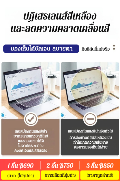 แว่นสายตายาวป้องกันแสงสีฟ้า กรอบโลหะ ดูอ่อนเยาว์