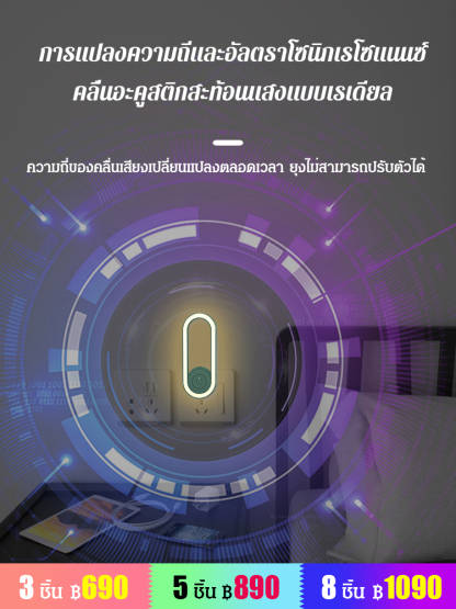 【ไฟกลางคืน】 เครื่องไล่ยุง อัลตร้าโซนิค
