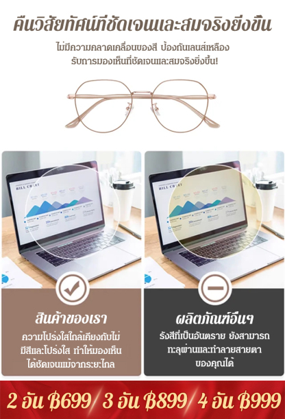 แว่นสายตายาวป้องกันแสงสีฟ้าและรังสี