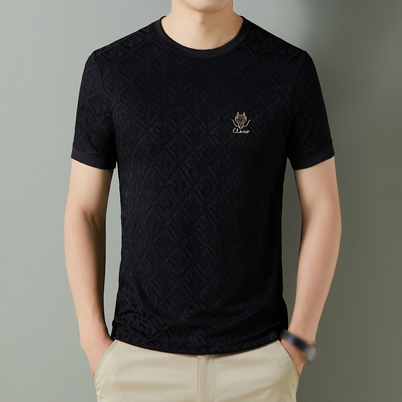 接触冷感ジャガード織りTシャツ