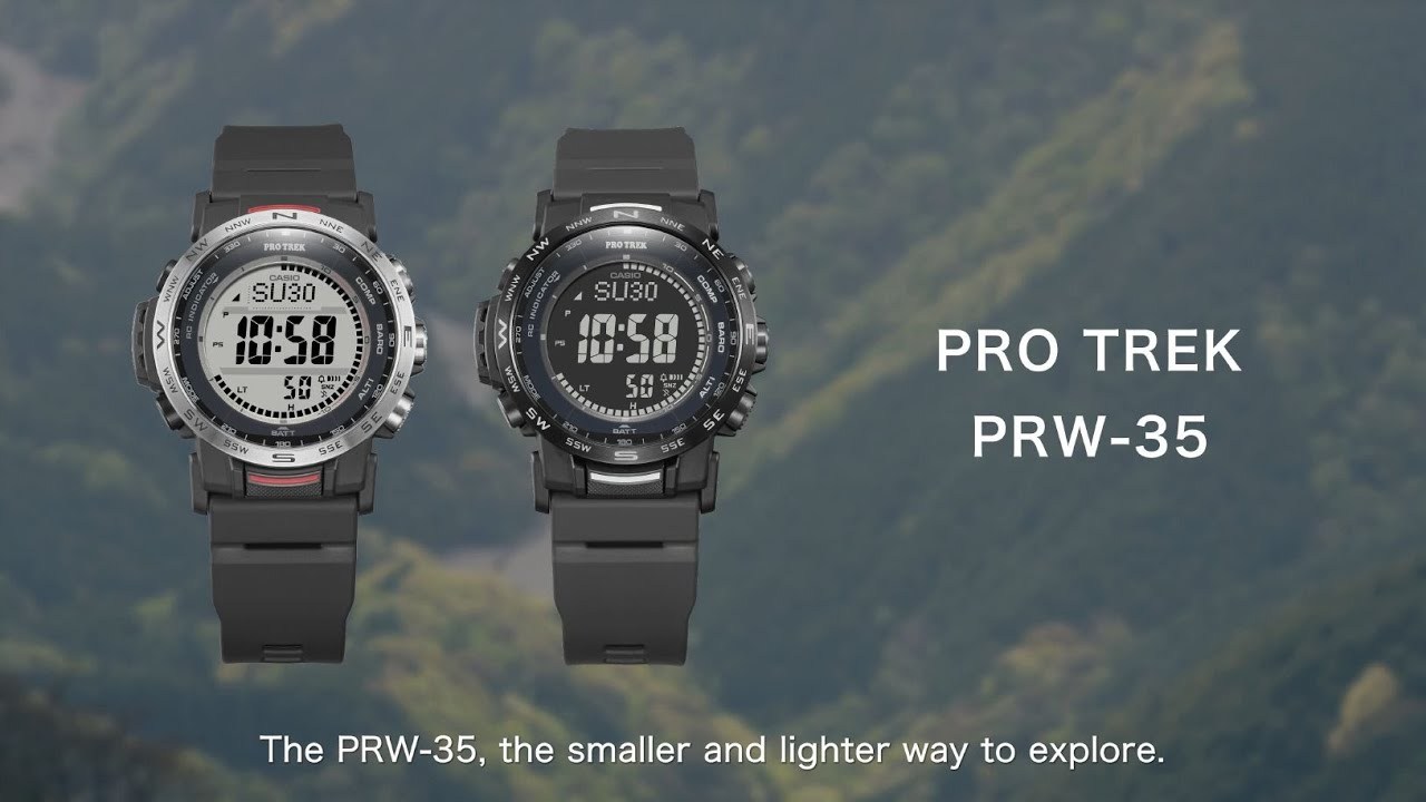 Casio PROTREK PRW-35Y-1B Climber Line Triple Sensor Multiband 6 Radio Control Men Watch (All Black) PRW35Y-1B