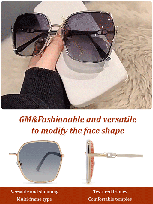UV protection large frame thin polarized sunglasses