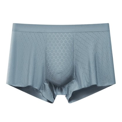 سروال داخلي رجالي من الحرير الجليدي المضاد للبكتيريا، مقاس كبير، قصير ذو زوايا مريحة للرجال في الصيف
