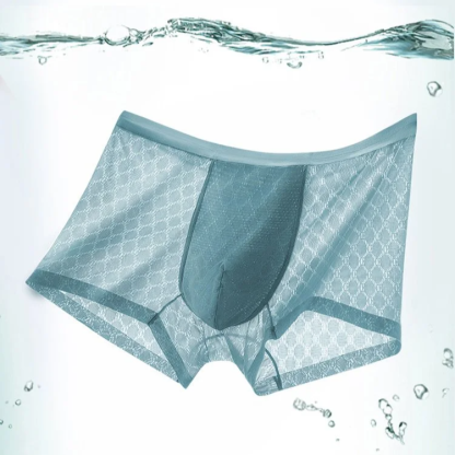 سروال داخلي رجالي من الحرير الجليدي المضاد للبكتيريا، مقاس كبير، قصير ذو زوايا مريحة للرجال في الصيف