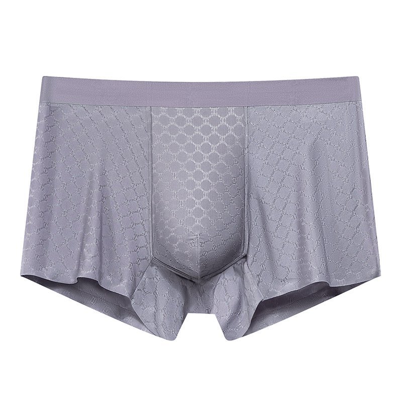 سروال داخلي رجالي من الحرير الجليدي المضاد للبكتيريا، مقاس كبير، قصير ذو زوايا مريحة للرجال في الصيف