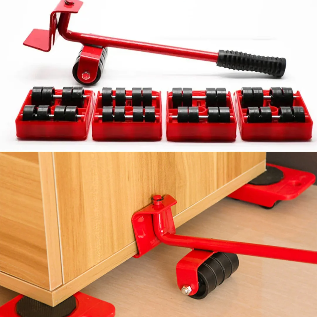 مجموعة نقل الأثاث المنزلي  5 قطع تتضمن أدوات نقل الأشياء الثقيلة بألوان متنوعة