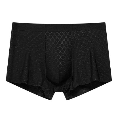 سروال داخلي رجالي من الحرير الجليدي المضاد للبكتيريا، مقاس كبير، قصير ذو زوايا مريحة للرجال في الصيف