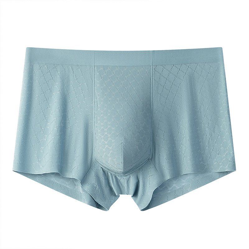 سروال داخلي رجالي من الحرير الجليدي المضاد للبكتيريا، مقاس كبير، قصير ذو زوايا مريحة للرجال في الصيف